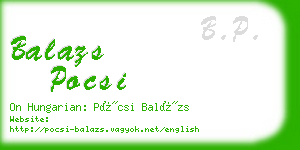 balazs pocsi business card